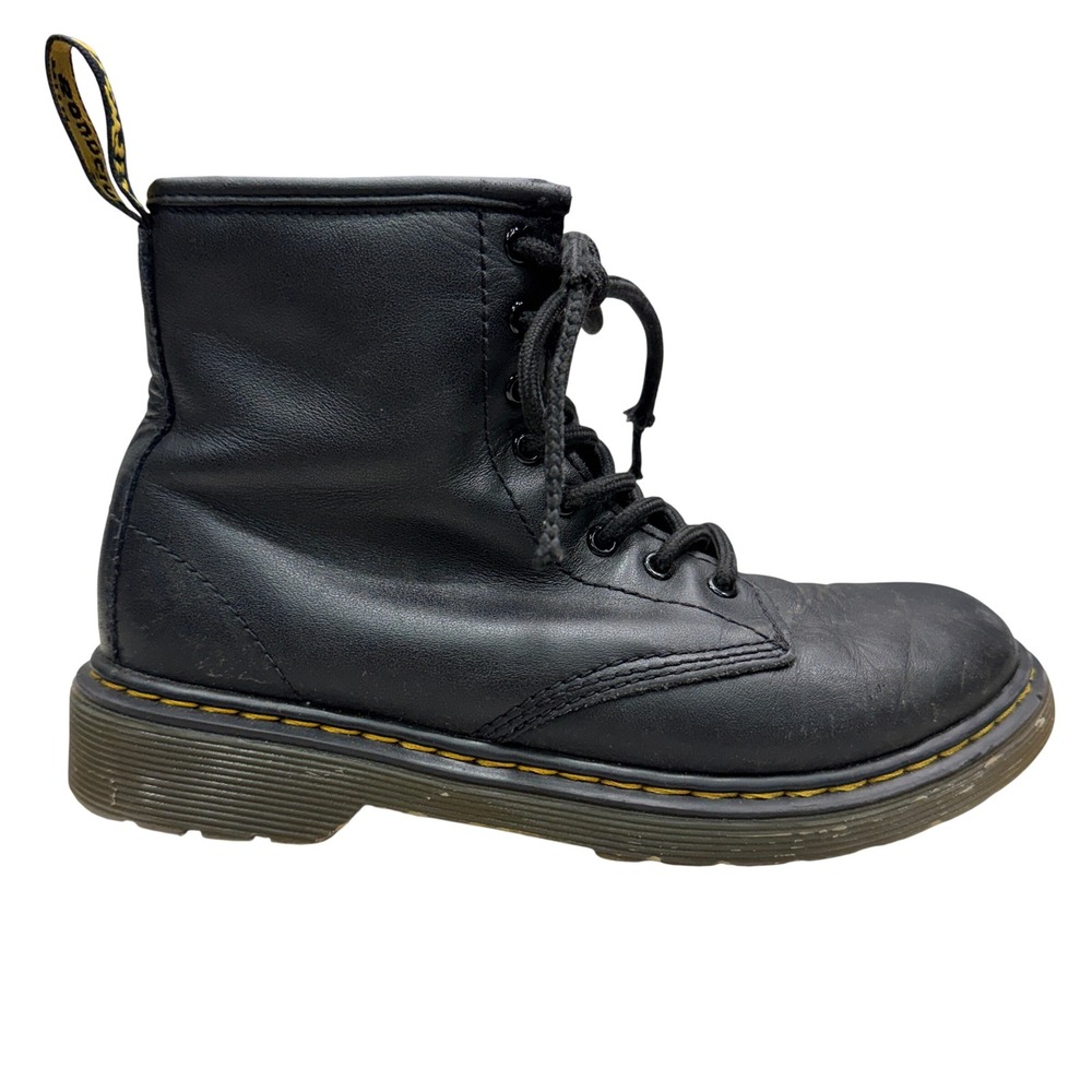 Dr. Martens 1460 J Lace Up Boots Unisex US 3 Black Ankle Side Zip Outdoor
